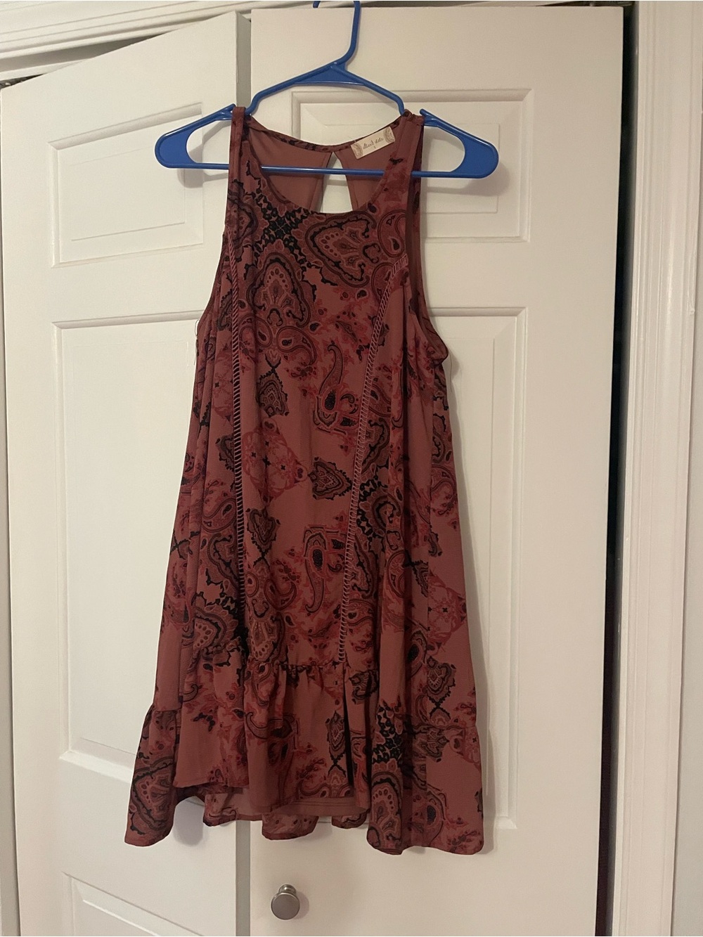 Altar'd State Mauve Paisley Halter Swing Dress